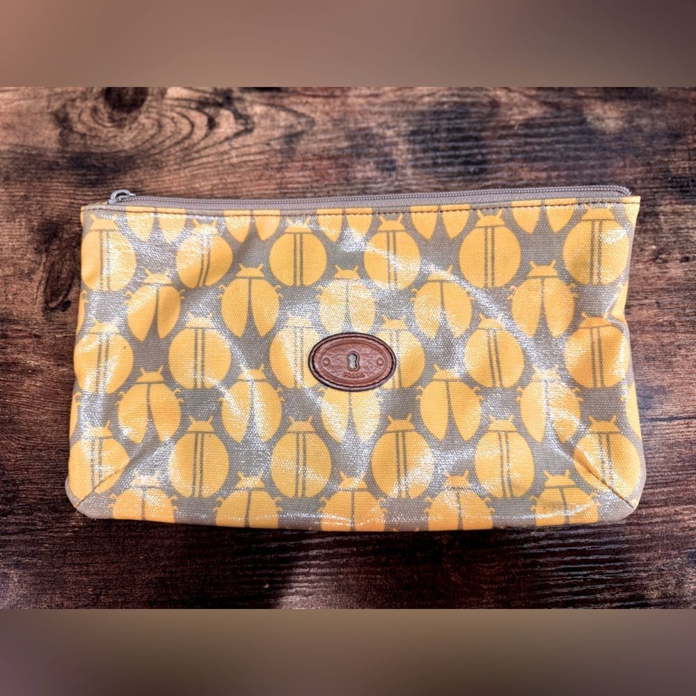 Fossil Key-Per yellow and gray‎ handbag OS